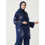 Gabardin Kumaş Taş İşlemeli Kimono Takım - Görsel 2